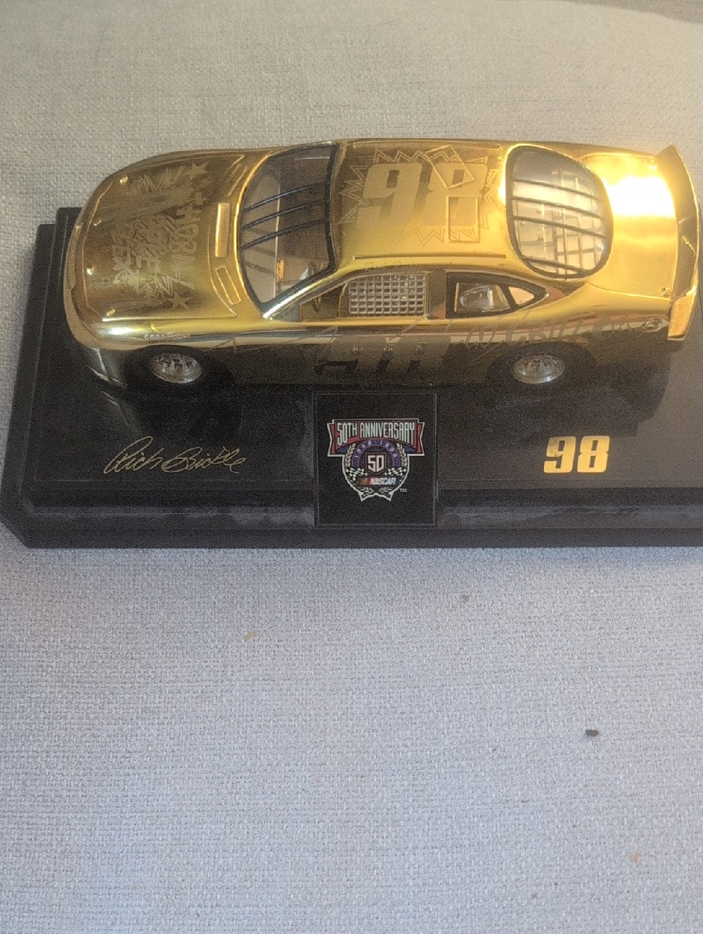 Gold 98 Anniversary Diecast Race Car Collector Model
